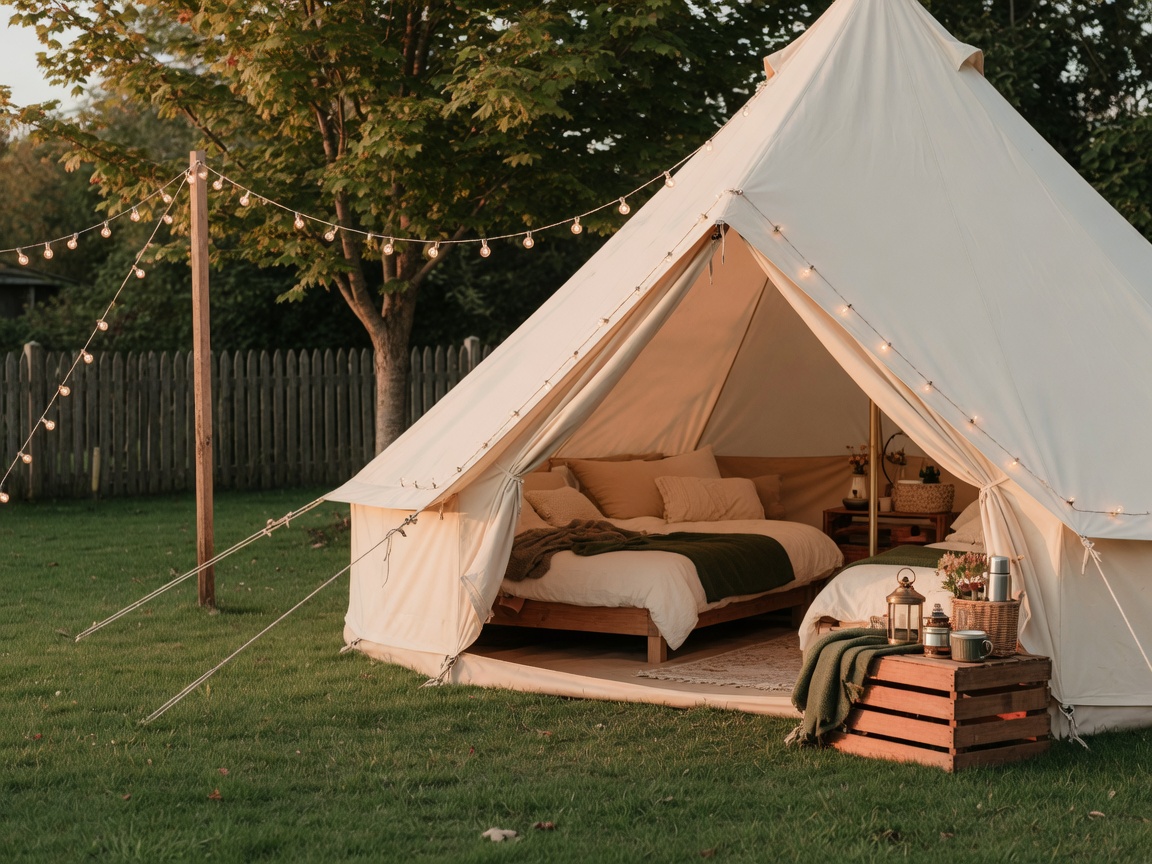 Cozy Canvas Camp family backyard glamping tent in Central New Jersey